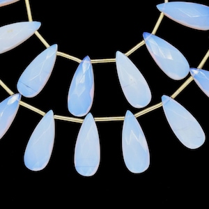 Faceted Pink Opal - 8X20 Teardrop Briolettes | Jewelry Making Supplies |  Pink Opal Teardrop Briolettes for Jewelry Making | Drilled Beads