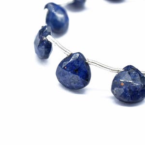 Natural Sapphire Beads - 10 mm Heart Shape Briolettes | Briolettes For Jewelry Making | Jewelry Making Gemstone Drops | Semi Precious Bead