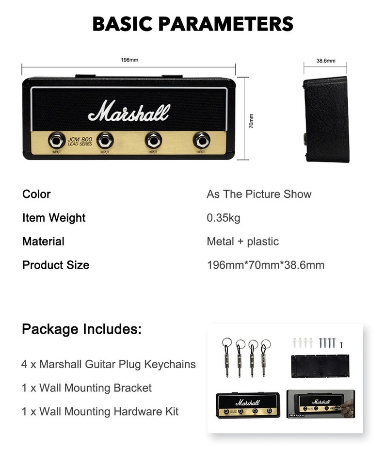 Marshall Key Holder for Wall Marshall Guitar Keychain Holder Etsy