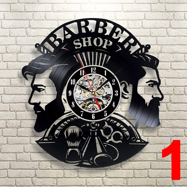 Vintage Vinyl Barber Shop Clock. for BARBER SHOP and Etsy