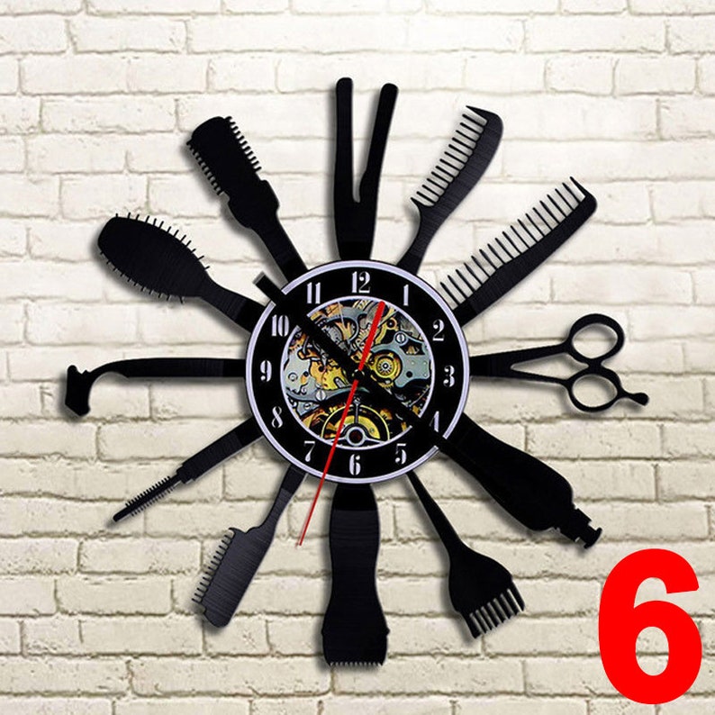 Vintage Vinyl Barber Shop Clock. for BARBER SHOP and Etsy