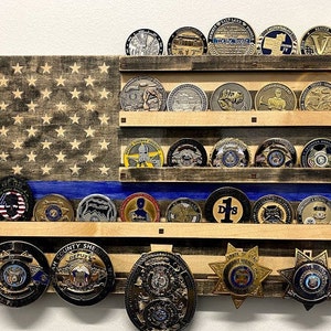 Laser cut American Flag Challenge Coin Holder 38 coins