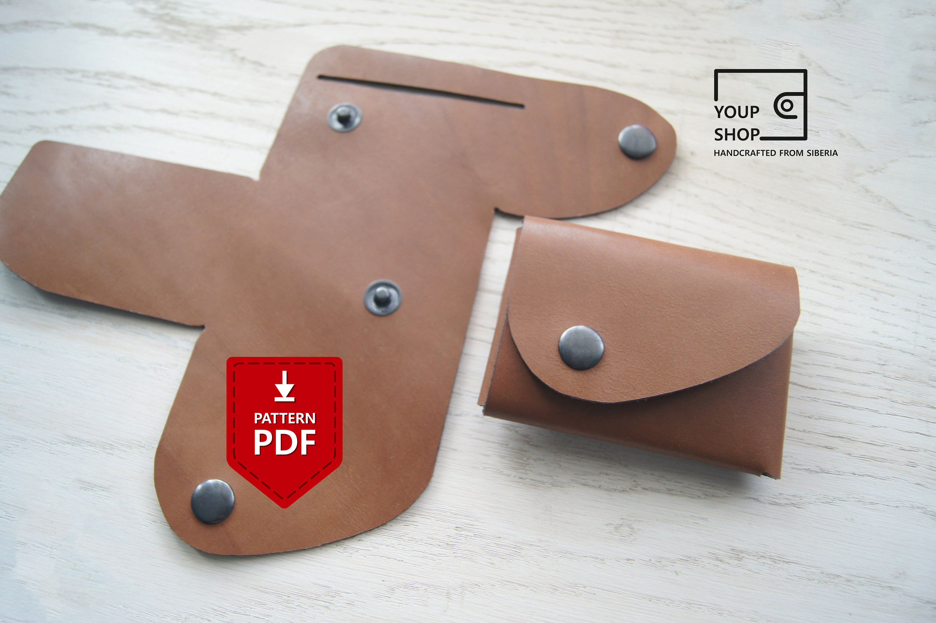 Origami Leather Wallet Pattern PDF Snap Wallet Pattern Etsy