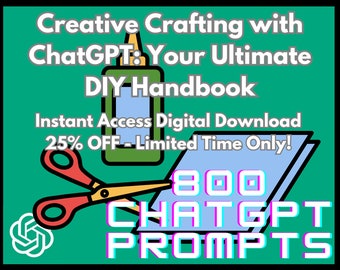 GPT Prompt Craft for Crafters & DIY Disorganized Crafter EBook Digital Download Bewildered Crafter 1199 Chatgpt prompts 1 trillion chatgpt