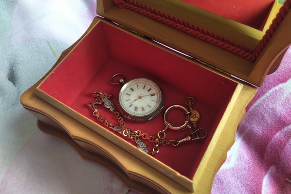 Antique Ladies' Swiss 935 Silver Pocket Watch, Wo… - image 5