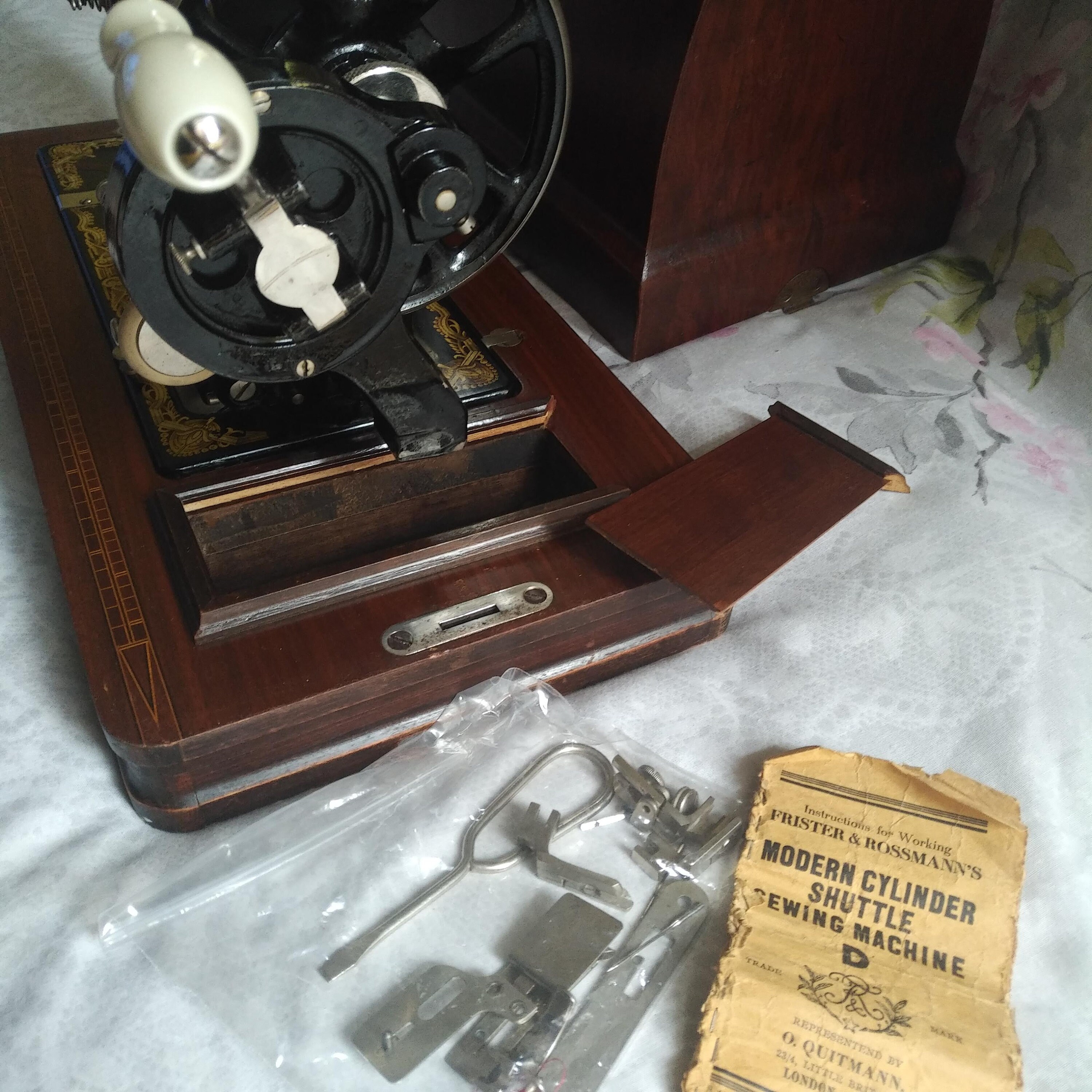 Vintage Hand Crank Sewing Machine Frister & Rossmann Circa Etsy