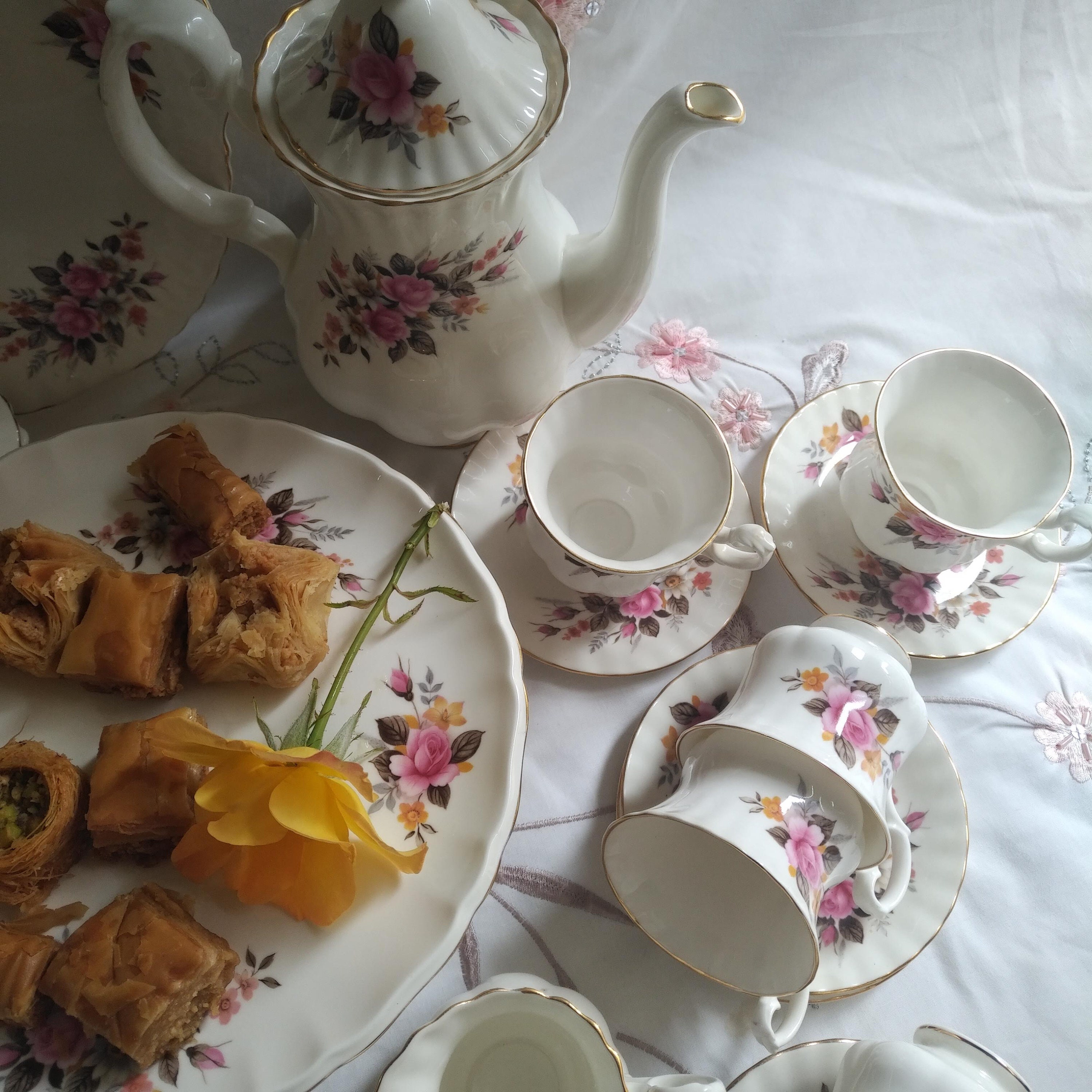 Vintage RICHMOND Bone China Tea & Coffee Set, Made in England, Circa