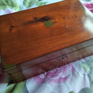 Antique Compact Wooden Writing Slope, Complete with Feather Dip Pen & Ink-Wells, Circa 1920