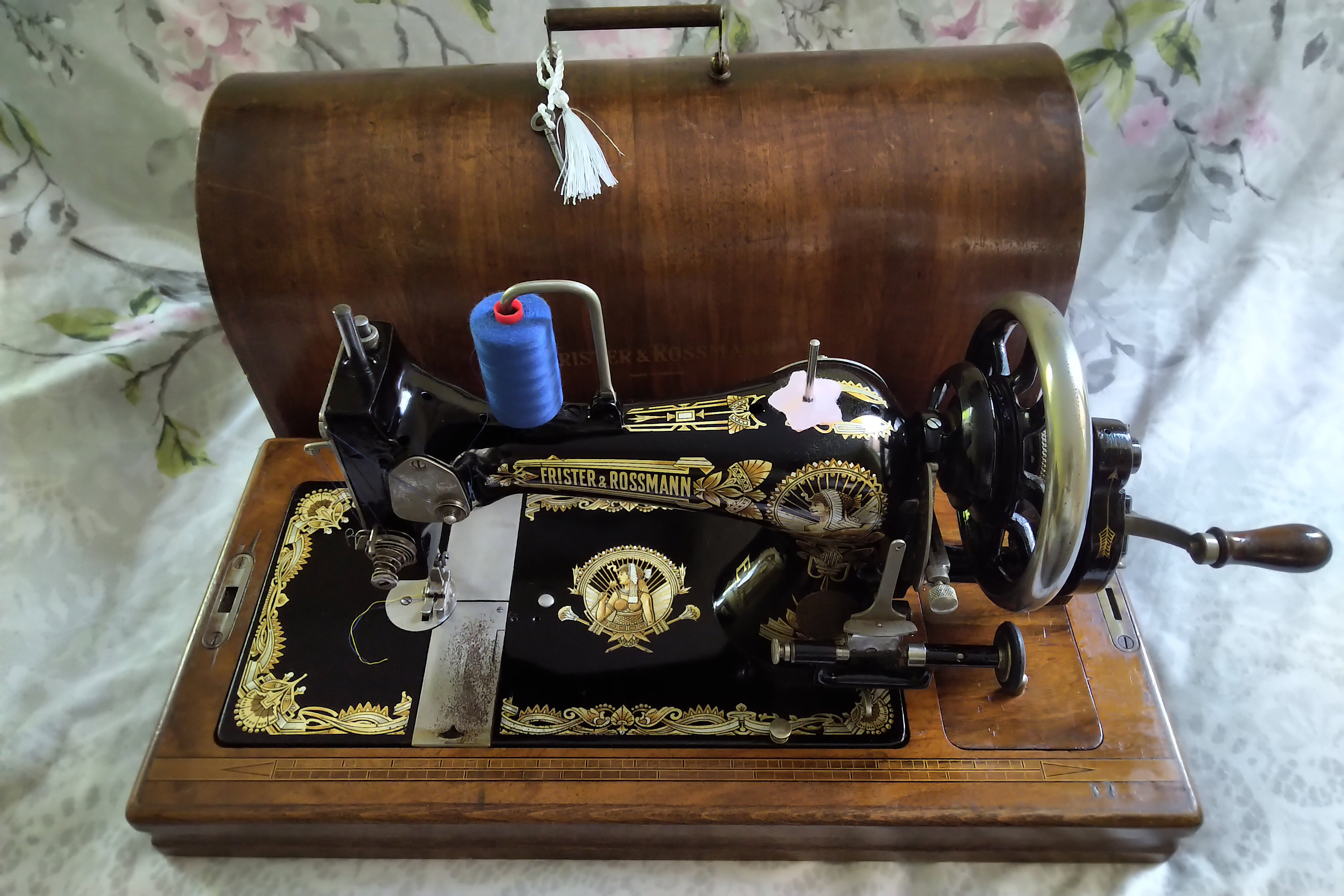 Vintage Hand Crank Sewing Machine, Frister & Rossmann, Made