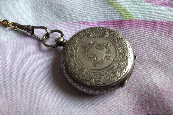 Antique Ladies' Swiss 935 Silver Pocket Watch, Wo… - image 4