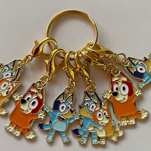 stitch marker SET of 6 markers crochet knitting counter progress Zipper pulls