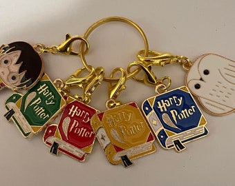 stitch marker SET of 6 magic markers crochet knitting counter progress Zipper pulls