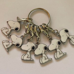 stitch marker SET of 6 cartoon dog markers crochet knitting counter counters progress Zipper pulls