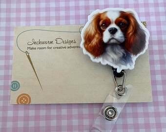acrylic ID Badge holder Vet Nurse Reel pop culture cavalier king charles spaniel Cruise Office