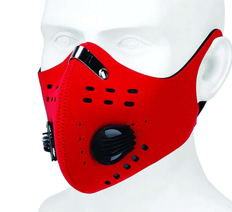 BLACK or RED 100 Neoprene Face Mask Athletic Running Jogging Etsy