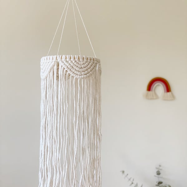 Macrame mobile/ Lantern, Ceiling hanging, Wedding decor, Bohemian decor, Nursery mobile, Boho chandelier, Lamp shade