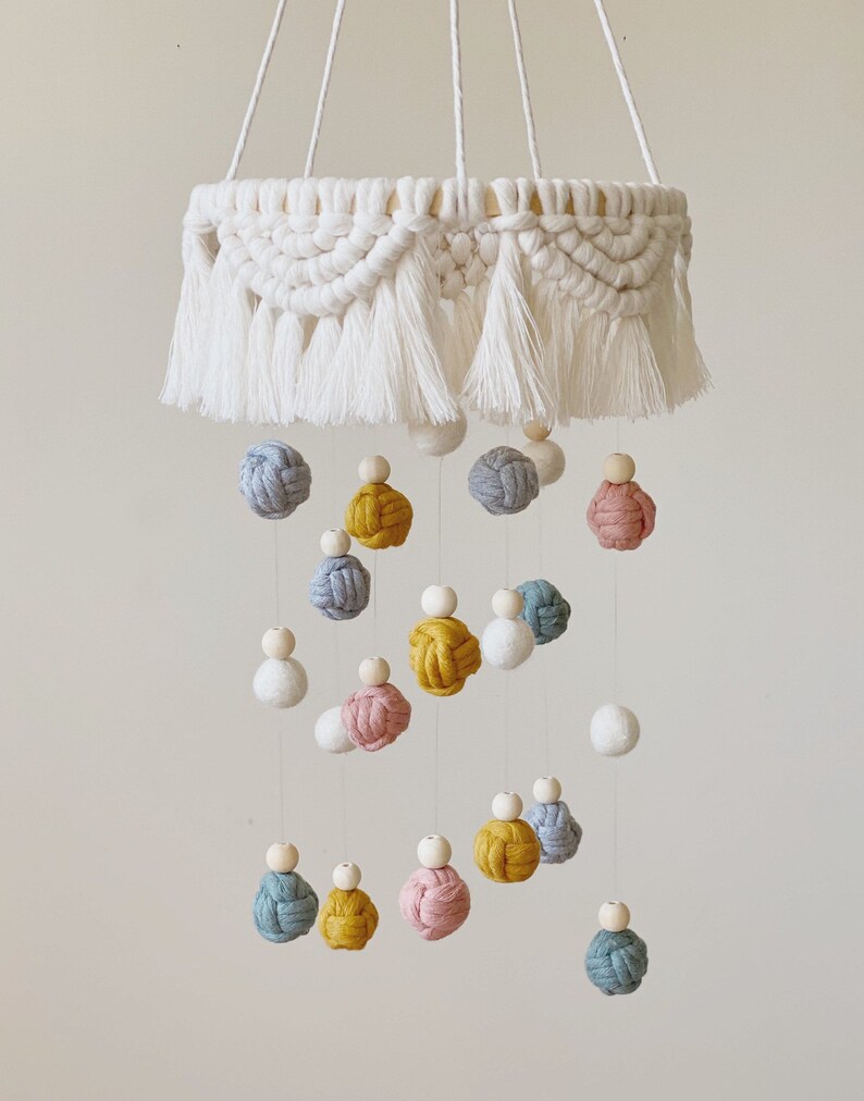 Sweet baby Mobile Macrame handwoven mobile Nursery mobile Etsy