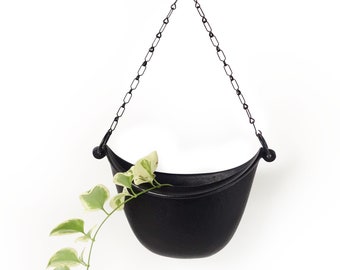 Iron Hanging Vase, Nanbu Tekki, Cast Iron, Japanese vintage
