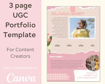 UGC Creator Portfolio, UGC Media Kit, UGC Portfolio, Ugc 3 Page Portfolio, Ugc Media Template, Ugc Template, Ugc Creator Media Kit