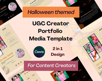 Halloween UGC Creator Portfolio, Canva Media Kit Template (Digital Download)