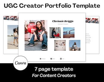 UGC Creator Portfolio Template, Minimal Design (Canva)