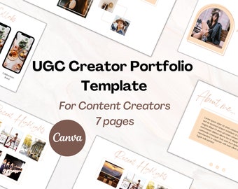 UGC Creator Portfolio Template, Canva Media Kit (Digital Download)