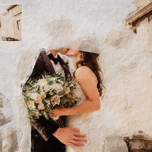 Wedding Portrait From Photo - Personalized Wedding Gift – Wedding Portrait  – Digital Painting - Canvas Print