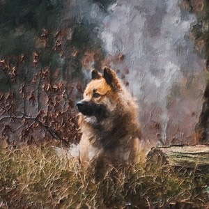 Pet portrait from photo. A custom digital oil painting of your pet. Pet gift and memorial gifts. Canvas print ready to hang.