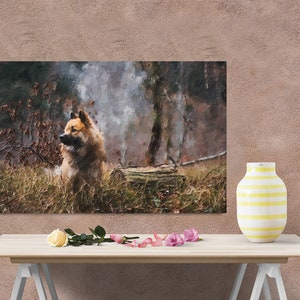 Pet portrait from photo. A custom digital oil painting of your pet. Pet gift and memorial gifts. Canvas print ready to hang.