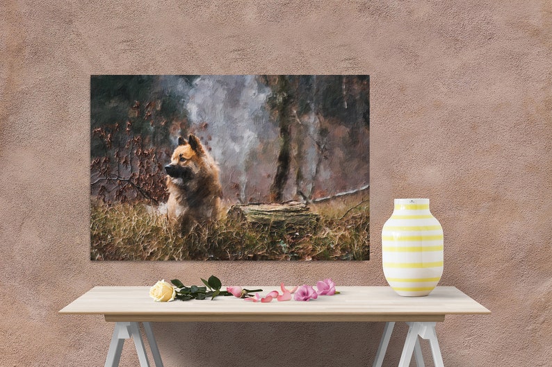 Pet portrait from photo. A custom digital oil painting of your pet. Pet gift and memorial gifts. Canvas print ready to hang.