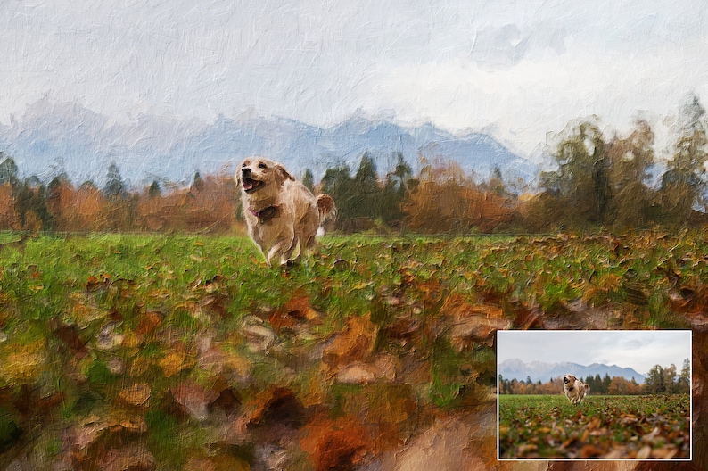 Pet portrait from photo. A custom digital oil painting of your pet. Pet gift and memorial gifts. Canvas print ready to hang.