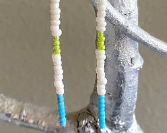 Pendientes largos Boho de la mujer, pendientes, cuentas de semillas