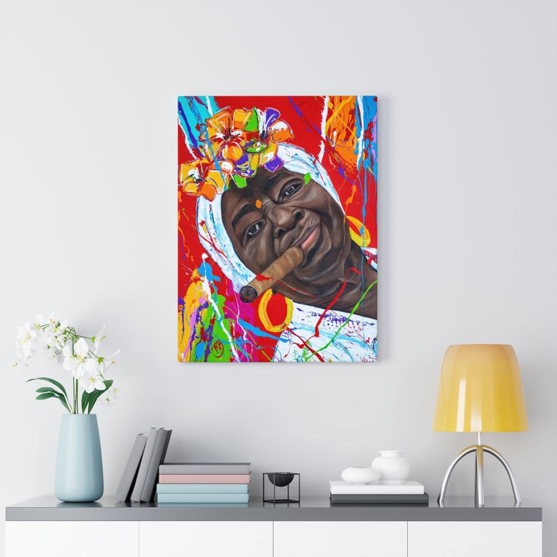 Canvas woman cigar Cuba Art Cuba Gift Cuba Print Cuba Wall Etsy