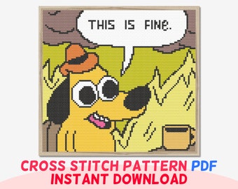 This is Fine Cross Stitch Pattern, Digital Chart, Meme, Instant Download PDF