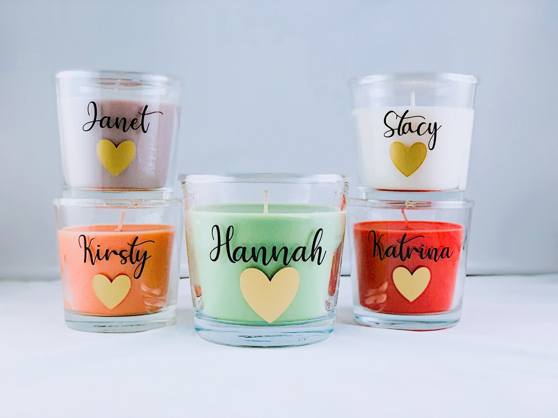 Personalised Scented Candles Name Glass Gift Ideal Etsy