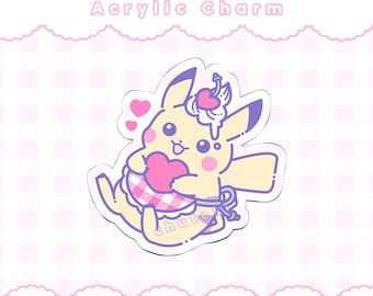 Valentine&#39;s Pikachu Acrylic Charm