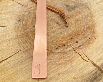 Copper Bookmark | 7th Anniversary Gift for Men or Women | Roman Numeral Bookmark | Metal Bookmark | Bookworm | Gift for Reader | Book Mark