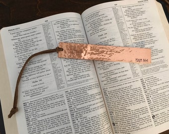 Personalized Copper Bookmark, Metal Bookmark, Custom Bookmark, Hand stamped Bookmark, book lover
