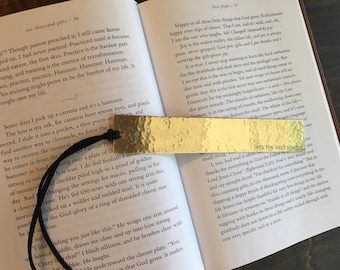 Personalized Brass Bookmark, Metal Bookmark, Custom Bookmark, Hand stamped Bookmark, Gold Bookmark, book lover