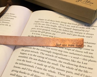 Personalized Copper Bookmark, Metal Bookmark, Custom Bookmark, Hand stamped Bookmark, book lover