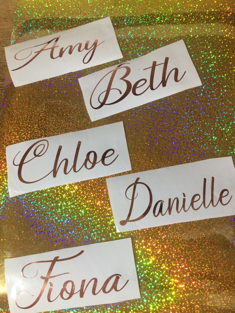 Vinyl handmade personalised name stickers Etsy