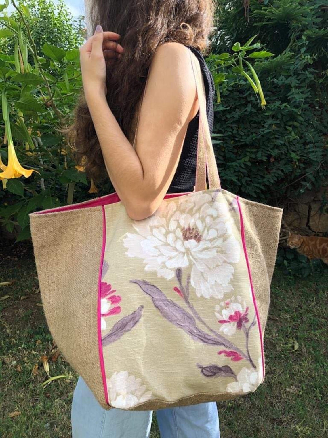 Bolso Tote Bag XXL Beach Big Shopper yute Bag Etsy
