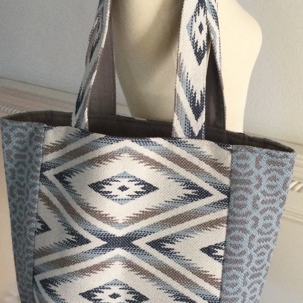 Tapestry style natural fabric tote bag, shoulder bag, shopper
