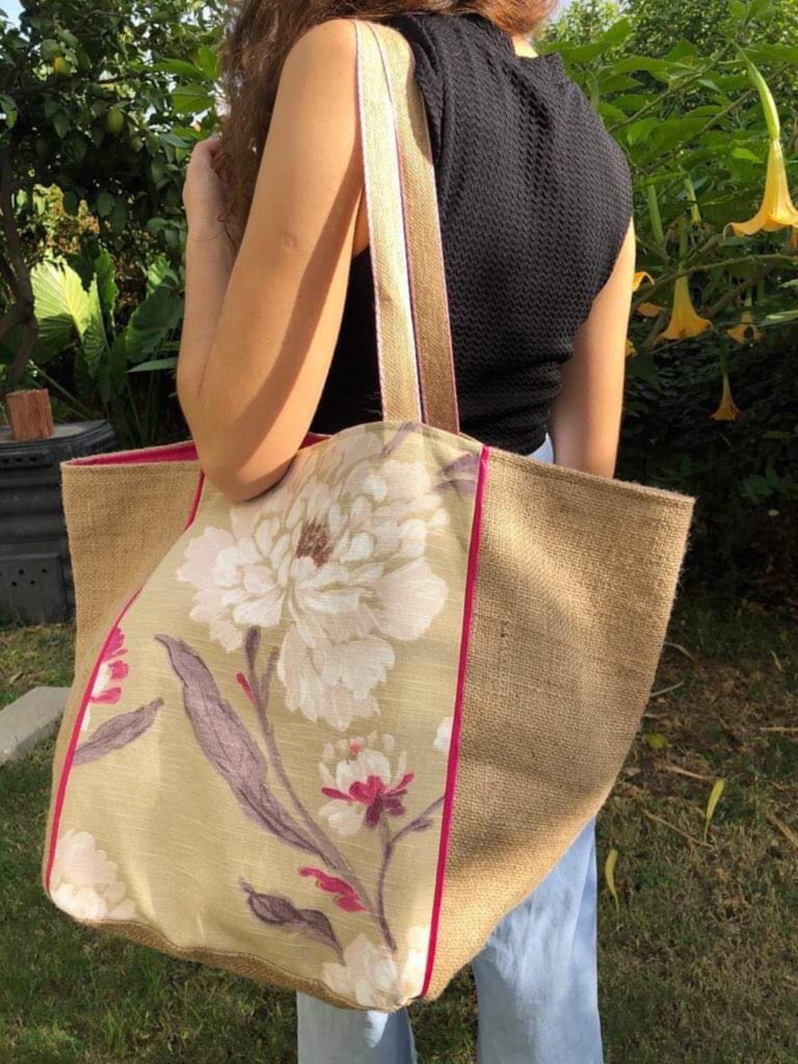 Bolso Tote Bag XXL Beach Big Shopper yute Bag Etsy