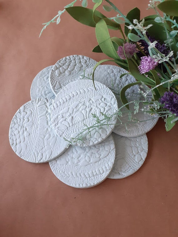 Clay coasters Hand made Etsy