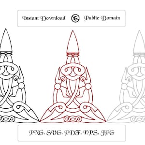 Animal Style Anglo-Saxon Ornament, Animal Style knotwork, Png, Ai, Svg