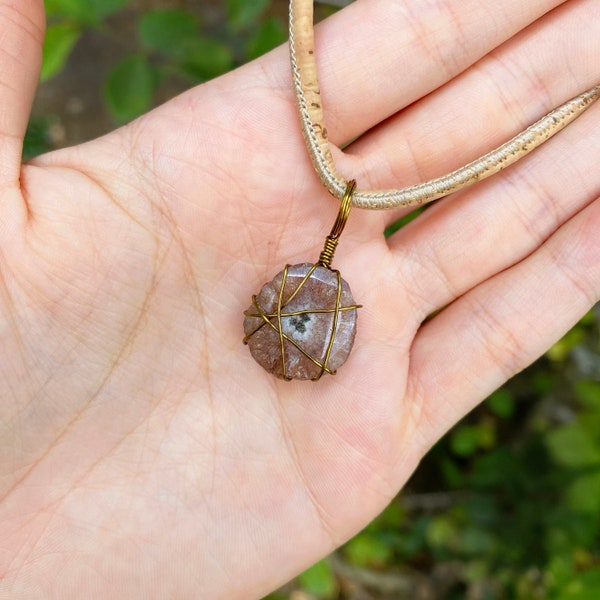 Solar quartz Wire Wrapped Pendant