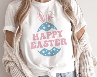 Frohe Ostern Svg, Osterhase Ohren Svg ,Osterei ,Happy Easter Shirt ,Oster Geschenkidee ZuschnittDatei für Cricut