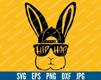 Gafas de sol Easter Bunny Hip Hop svg,Cool Bunny Easter svg, archivo de corte para Cricut