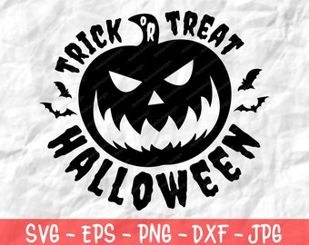 Trick or Treat svg, Halloween svg, Pumpkin svg, Trick or Treat shirt svg, Halloween shirt svg Cutting File for Cricut